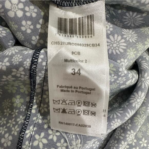 See by Chloe Floral Puff Sleeve Shift Mini Dress Blue Green Size 34 or XS‎ - Picture 15 of 16